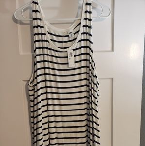 NWT White & Black Striped Tank Top XXL Tall
